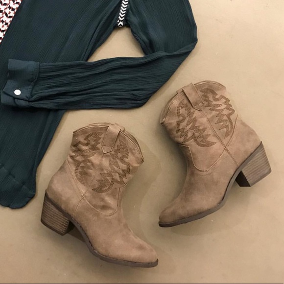 Texas Gray Denim Western Pull On Cowboy Tall Boots - Picture 2 of 4